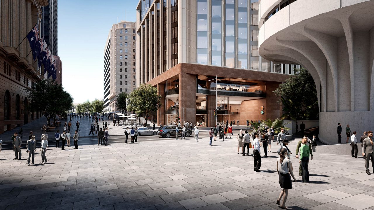 Artist's impression of the southern entry to the new Martin Place station