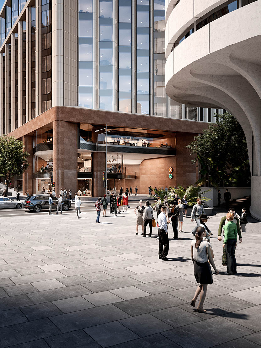 Artist's impression of the southern entry to the new Martin Place station