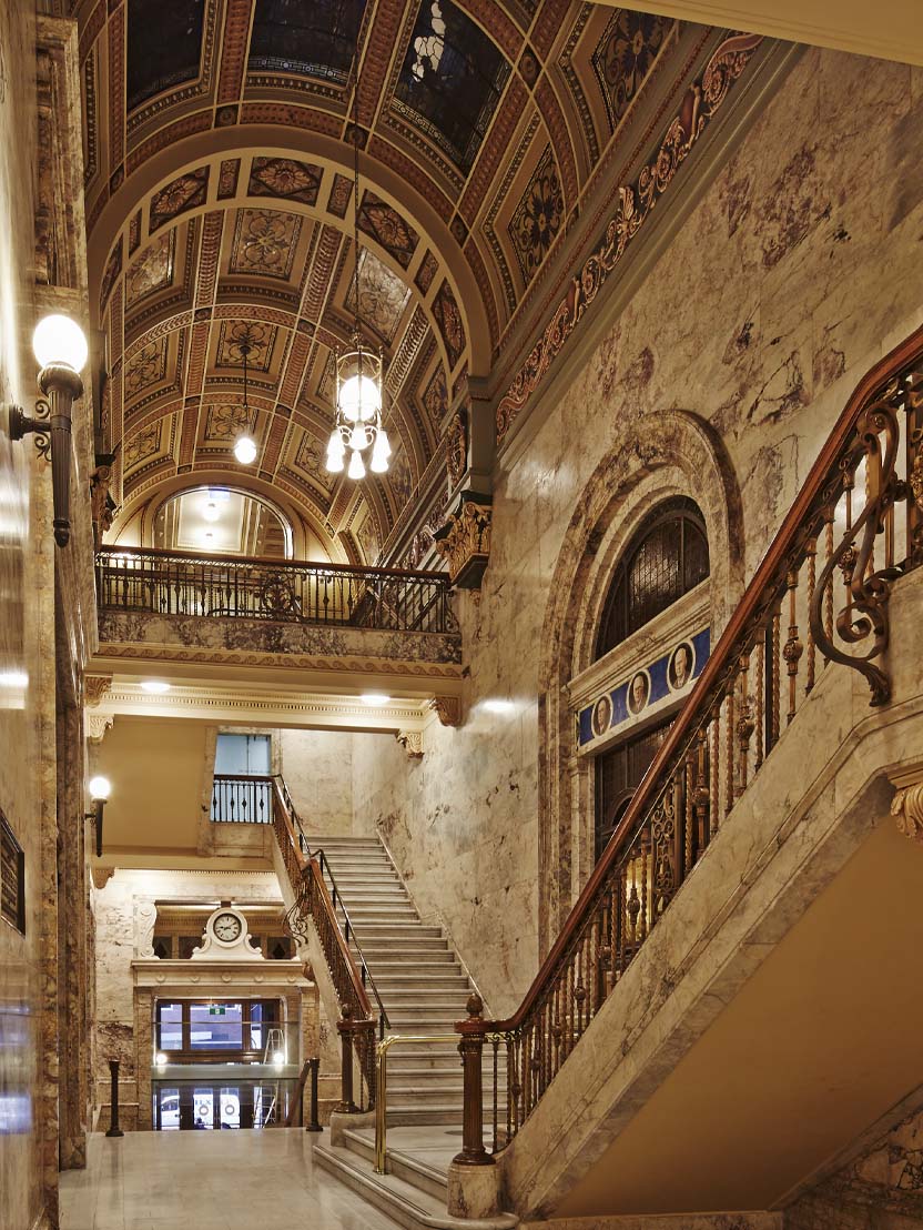 View of Marble lobby in 50 Martin Place