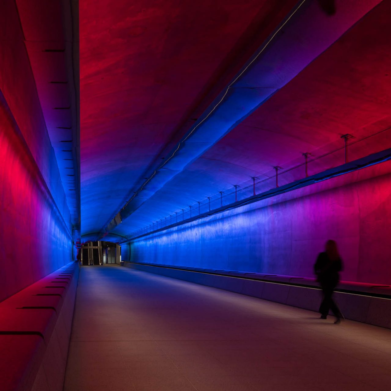 Muru Giligu Tunnel with blue lights